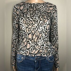 Bcbgmaxazria cheetah print sheer top